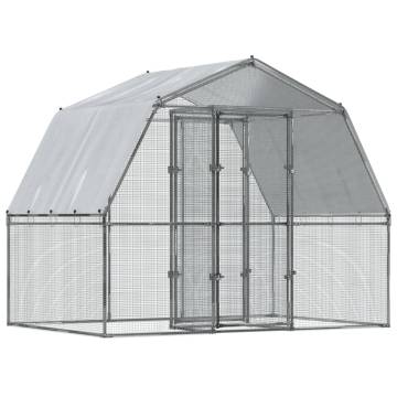 Durable Chicken Cages with Roof & Door - 2 pcs Galvanised Steel