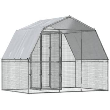 Durable Chicken Cages with Roof & Door - 2 pcs Galvanised Steel