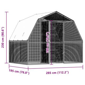 Durable Chicken Cages with Roof & Door - 2 pcs Galvanised Steel