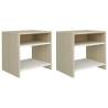 Bedside Cabinets 2pcs White and Sonoma Oak 40x30x40cm Engineered Wood Colour white and sonoma oak Quantity in Package 2 