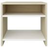 Stylish Bedside Cabinets Set - White & Sonoma Oak | HipoMarket