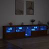 Modern Sideboard with LED Lights - Brown Oak 283x37x67 cm