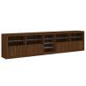 Modern Sideboard with LED Lights - Brown Oak 283x37x67 cm