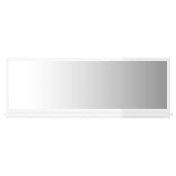 High Gloss White Bathroom Mirror - 100x10.5x37 cm