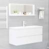 High Gloss White Bathroom Mirror - 100x10.5x37 cm