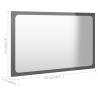 High Gloss Grey Bathroom Mirror 60x1.5x37 cm | Hipomarket