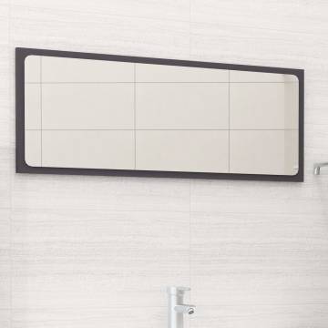 Elegant Grey Bathroom Mirror | 90x1.5x37 cm Engineered Wood