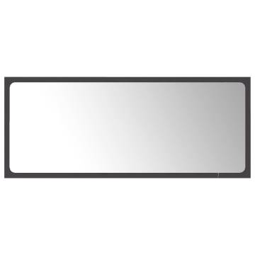 Elegant Grey Bathroom Mirror | 90x1.5x37 cm Engineered Wood