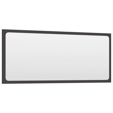 Elegant Grey Bathroom Mirror | 90x1.5x37 cm Engineered Wood