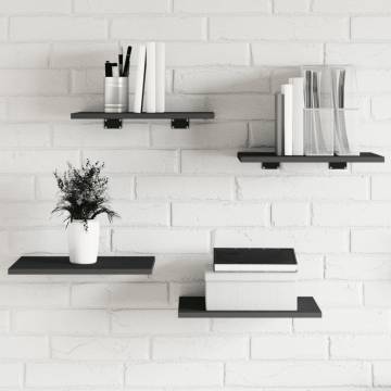 Space-Saving Grey Bookshelf Boards - 4 Pcs 40x30 cm