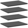 Space-Saving Grey Bookshelf Boards - 4 Pcs 40x30 cm