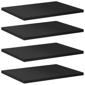 High Gloss Black Bookshelf Boards - 4 Pcs | Hipo Market