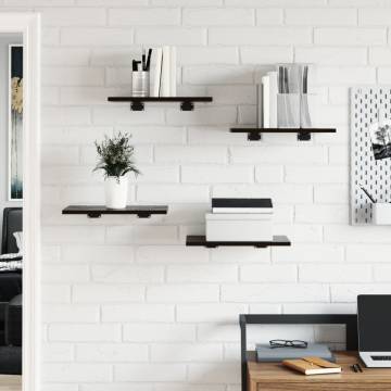 High Gloss Black Bookshelf Boards - 4 Pcs | Hipo Market