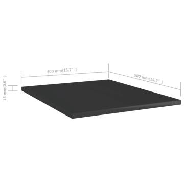 High Gloss Black Bookshelf Boards - 4 pcs | Hipomarket