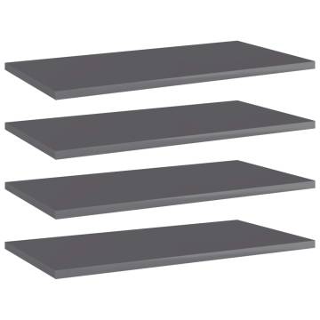 Bookshelf Boards - High Gloss Grey 4 pcs | Hipo Market