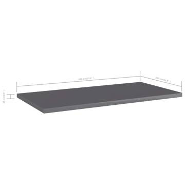 Bookshelf Boards - High Gloss Grey 4 pcs | Hipo Market