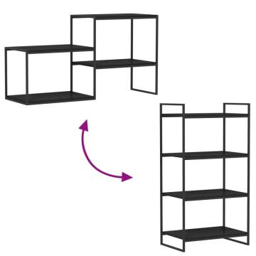 High Gloss Black Bookshelf Boards - 4 pcs | Hipomarket UK