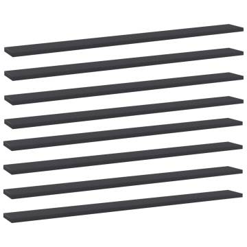 Bookshelf Boards 8 pcs Grey - Durable Storage Solution