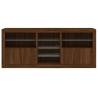 Modern Brown Oak Sideboard with LED Lights - 181.5x37x67 cm