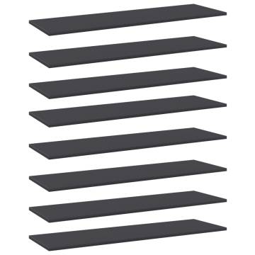 Bookshelf Boards - 8 pcs Grey 100x30 cm Engineered Wood