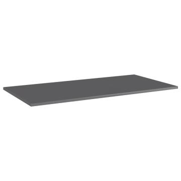 Bookshelf Boards 4 pcs High Gloss Grey | Hipomarket UK