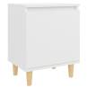 Stylish Bed Cabinets with Solid Wood Legs - 2 pcs White