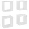 Wall Cube Shelves - 4 pcs White | Stylish & Durable Design