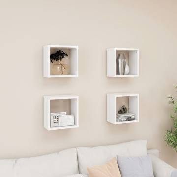 Wall Cube Shelves - Set of 4 White, 26x15x26 cm | Hipomarket