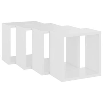 Wall Cube Shelves - Set of 4 White, 26x15x26 cm | Hipomarket