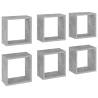 Wall Cube Shelves Set - 6 pcs Concrete Grey | Hipo Market