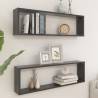 Wall Cube Shelf 2 pcs Grey 100x15x30 cm Engineered Wood Colour grey Size 100 x 15 x 30 cm Quantity in Package 2 Number of Pieces 1 