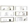 Wall Cube Shelf Set - 6 PCS White & Sonoma Oak | Hipomarket