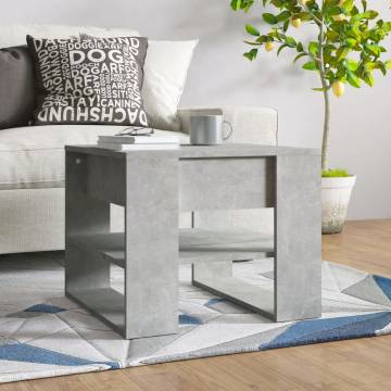 Concrete Grey Coffee Table - 55.5x55x45 cm Engineered Wood