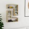 Wall Shelf 2 pcs White and Sonoma Oak 50x15x50 cm Engineered Wood Colour white and sonoma oak Quantity in Package 2 