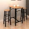 Stylish 3-Piece Bar Table and Stool Set - Wood & Steel