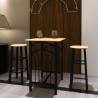 Stylish 3-Piece Bar Table and Stool Set - Wood & Steel