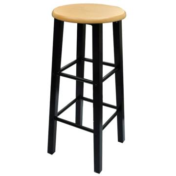 Stylish 3-Piece Bar Table and Stool Set - Wood & Steel