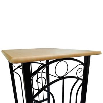 Stylish 3-Piece Bar Table and Stool Set - Wood & Steel