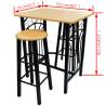 Stylish 3-Piece Bar Table and Stool Set - Wood & Steel