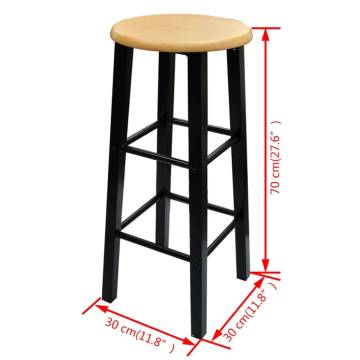 Stylish 3-Piece Bar Table and Stool Set - Wood & Steel