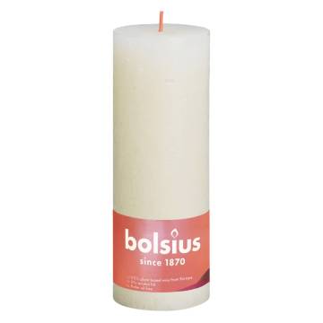 Bolsius Rustic Pillar Candles Shine - 4 pcs Soft Pearl