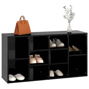 Shoe Bench High Gloss Black - Stylish & Functional Storage