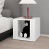 Elegant White Bedside Table - 41x40x36 cm Engineered Wood