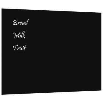 Wall-mounted Magnetic Board Black 80x60 cm - Durable Glass