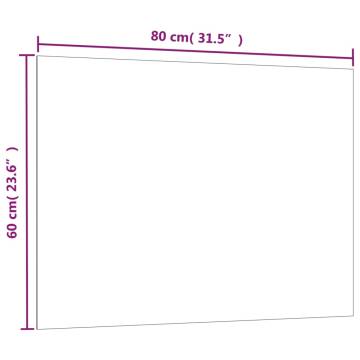 Wall-mounted Magnetic Board Black 80x60 cm - Durable Glass