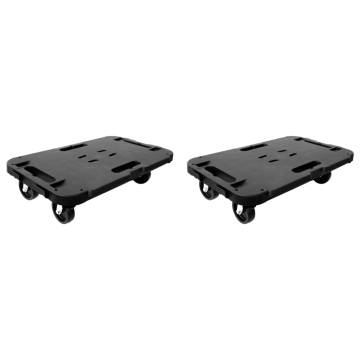 Transport Trolleys: 2 pcs Black Polypropylene, 300 kg Capacity