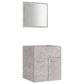 Stylish 2 Piece Bathroom Furniture Set - Concrete Grey