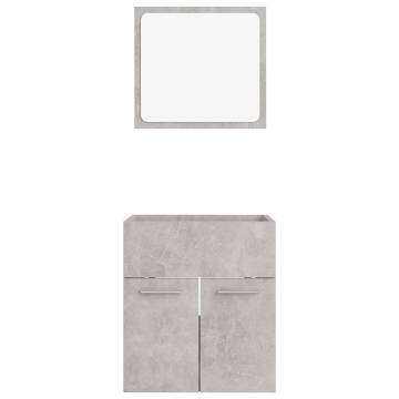 Stylish 2 Piece Bathroom Furniture Set - Concrete Grey