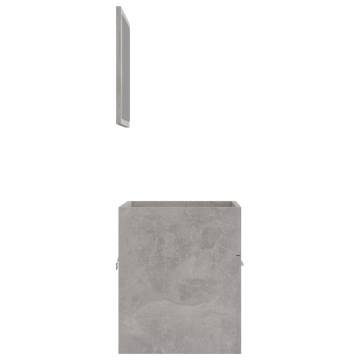 Stylish 2 Piece Bathroom Furniture Set - Concrete Grey