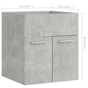 Stylish 2 Piece Bathroom Furniture Set - Concrete Grey